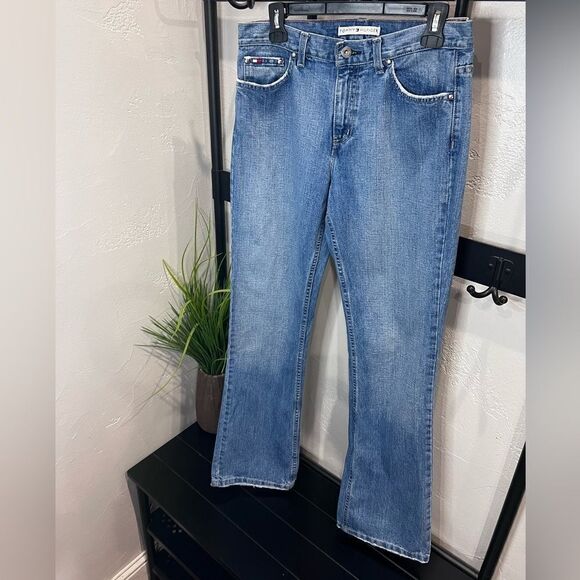 Tommy Hilfiger Classic boot cut jeans frayed vintage Y2K size 6 long - Picture 4 of 14